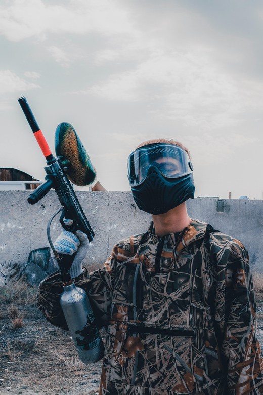 Gdansk: Outdoor Paintball and Private Transfers - Getting equipped with a mask, uniform, and gun