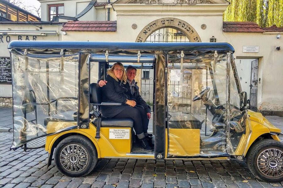 Krakow: Kazimierz by Golf Cart and Schindler's Factory Tour - Seeing Kazimierz from the golf cart