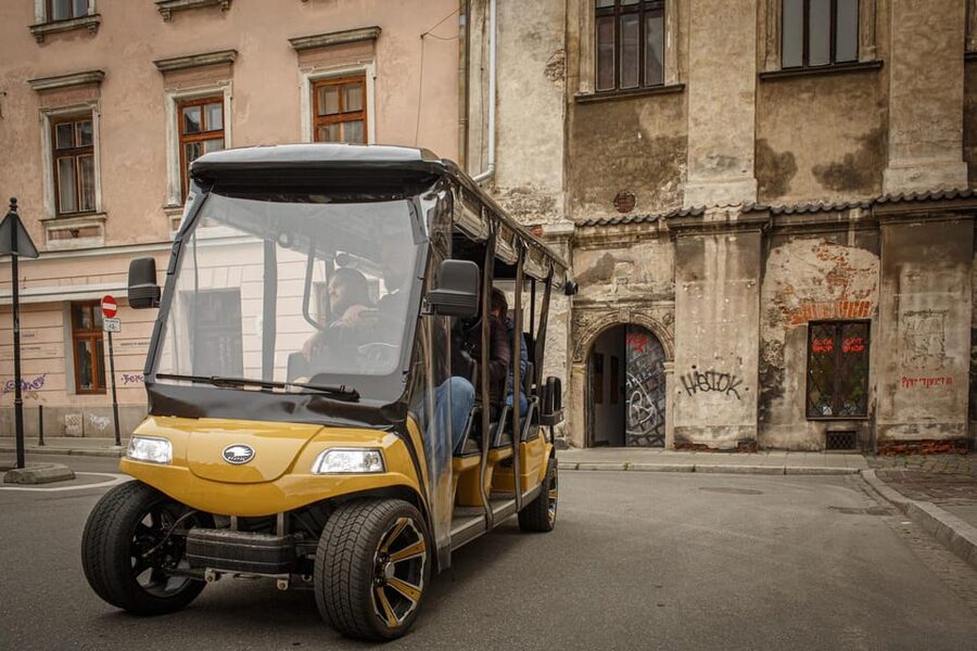 Krakow: Old Town City Sightseeing Tour Eco Buggy Golf Cart - Matejko Square and the northern gateway