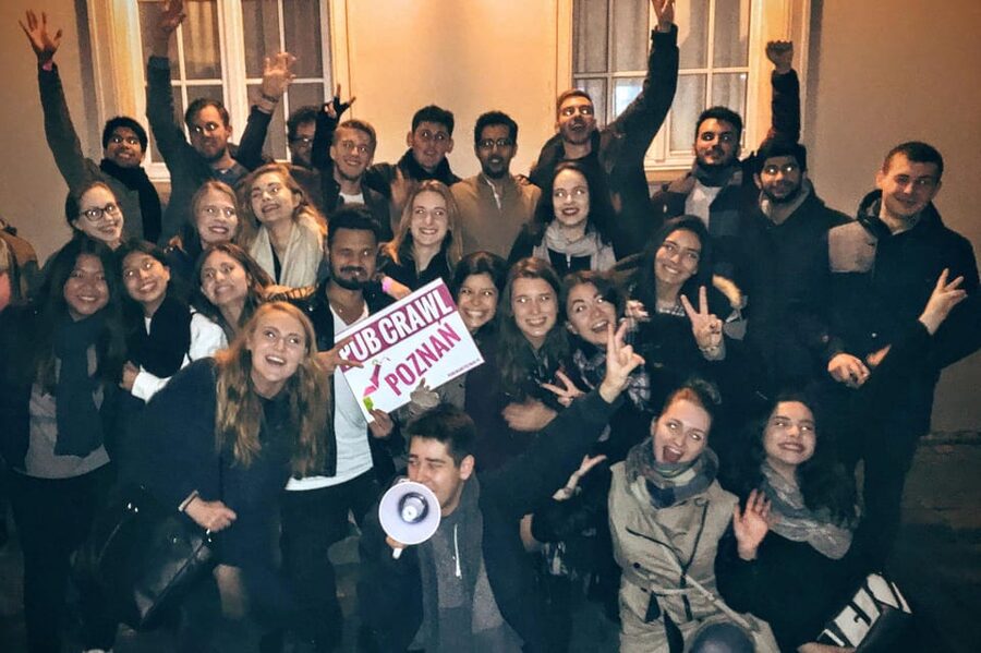 Poznan: Pub Crawl with Free Club Entry - The first bar: discounts, games, and meeting the group