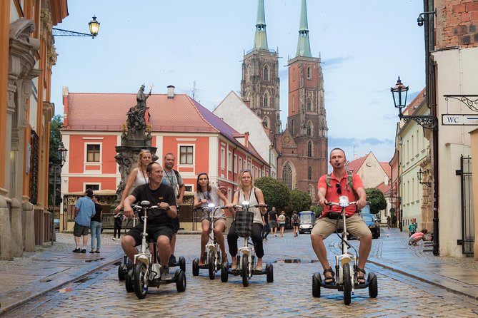 The Grand E-Scooter (3 wheeler) Tour of Wroclaw - everyday tour at 9:30 am - Panorama Racławicka and the riverfront introduction