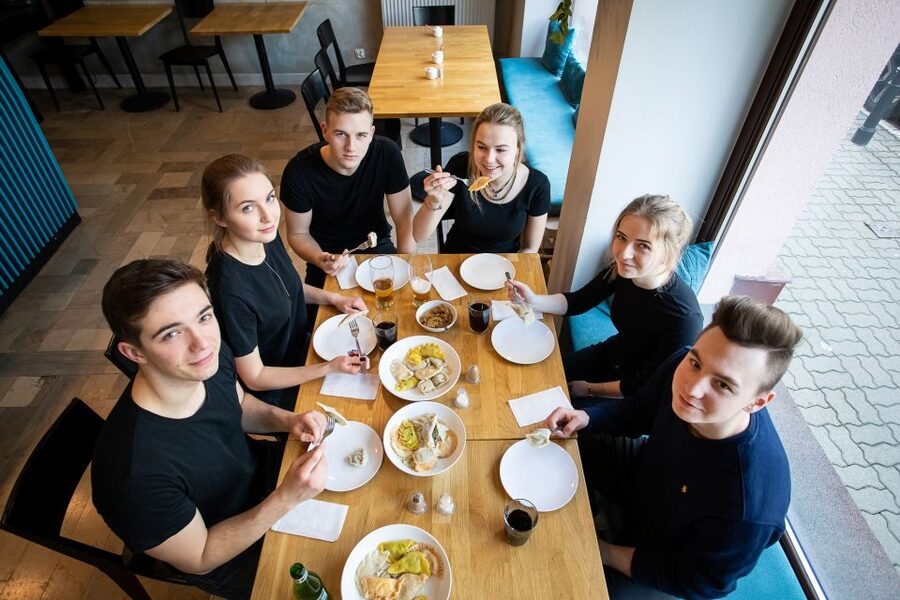 Warsaw: Polish Dumplings Cooking Class - Mixing and kneading the pierogi dough